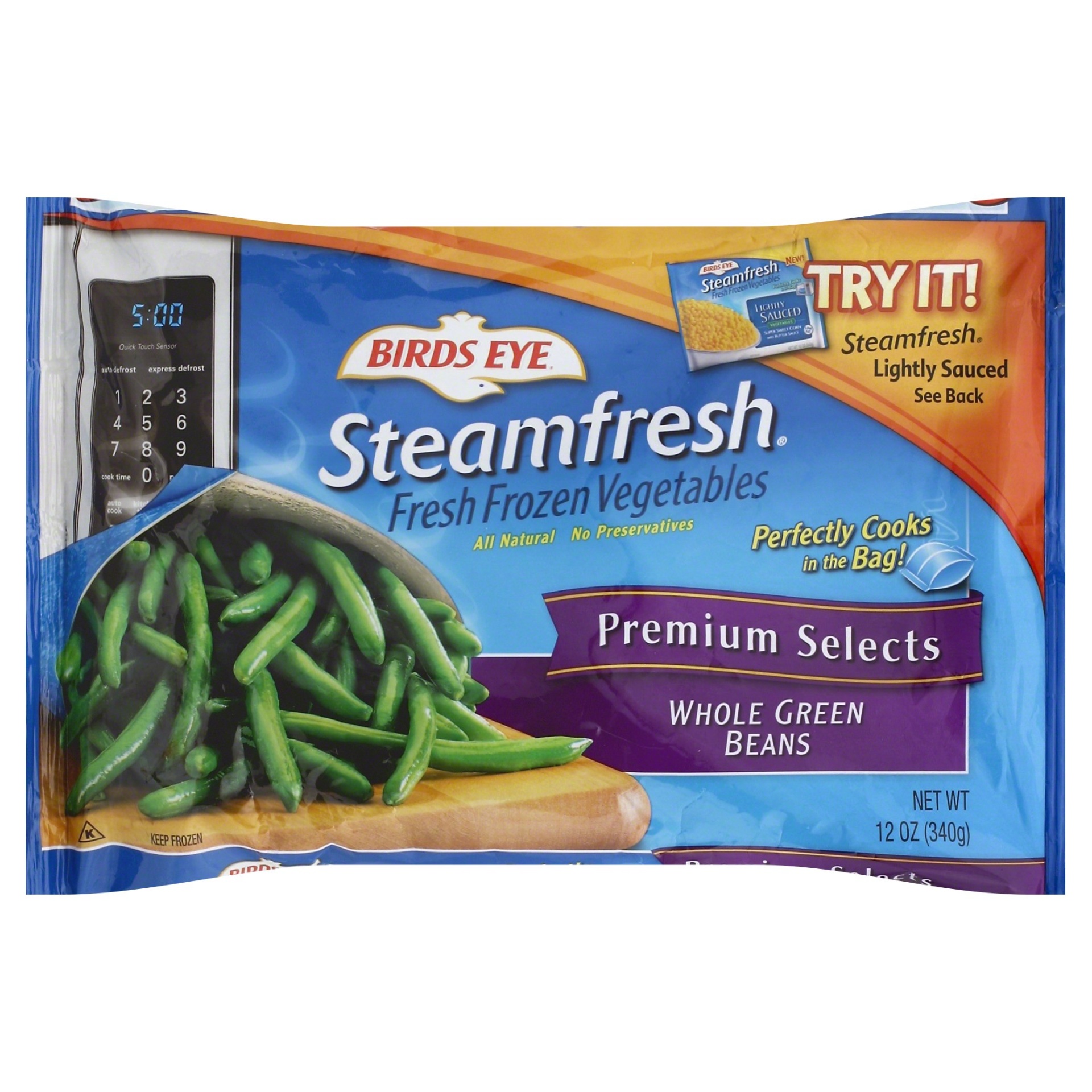 slide 1 of 1, Birds Eye Steamfresh Premium Selects Whole Green Beans, 12 oz