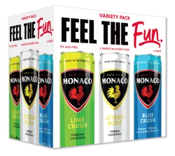 Monaco Blue Crush/Citrus Rush/Tequila Lime Crush Cocktail Variety Pack 6 - 12 fl oz Cans