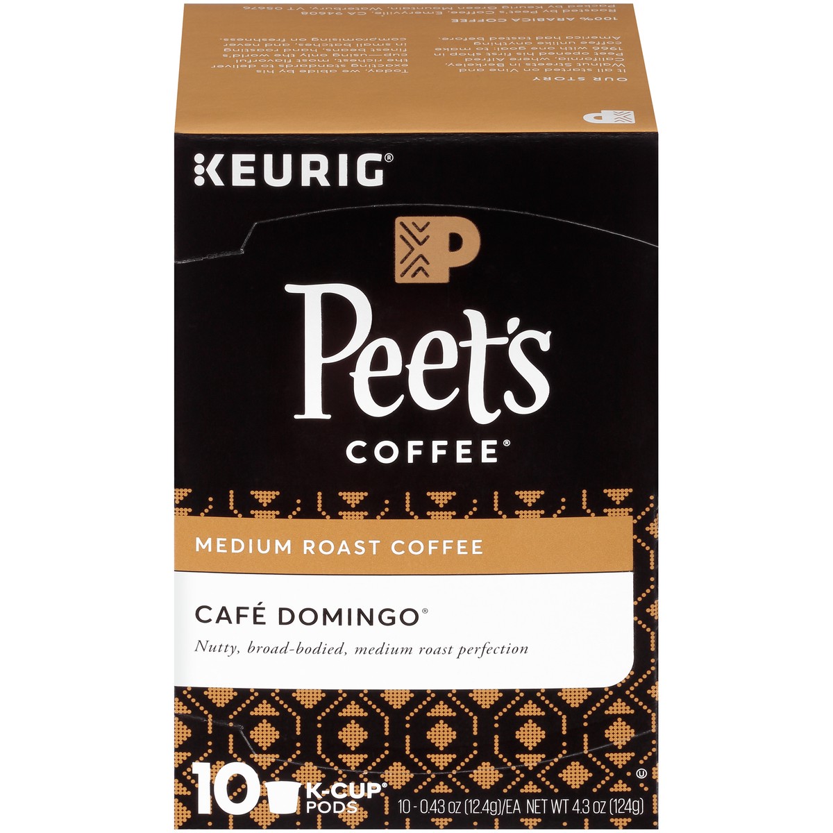 slide 1 of 9, Peet's Coffee Cafe Domingo Medium Roast Coffee K-Cup Pods 10 ct Box, 4.3 oz