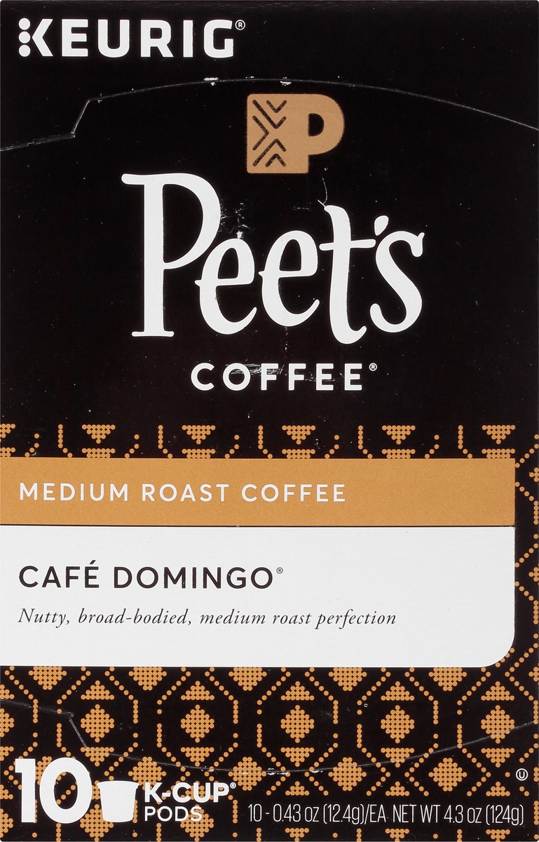 slide 6 of 9, Peet's Coffee Cafe Domingo Medium Roast Coffee K-Cup Pods 10 ct Box, 4.3 oz