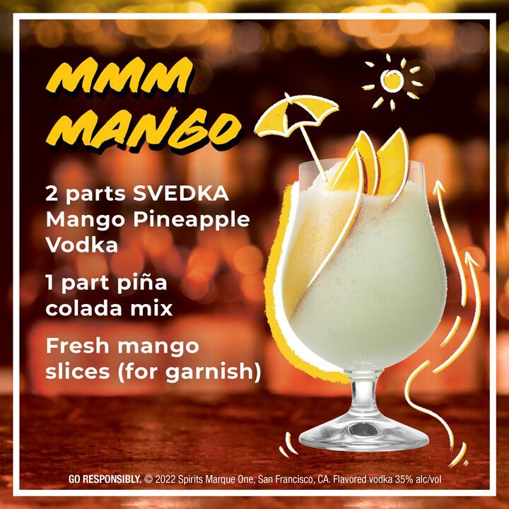 slide 4 of 5, SVEDKA Mango Pineapple Flavored Vodka, 375 mL Bottle, 70 Proof, 375 ml