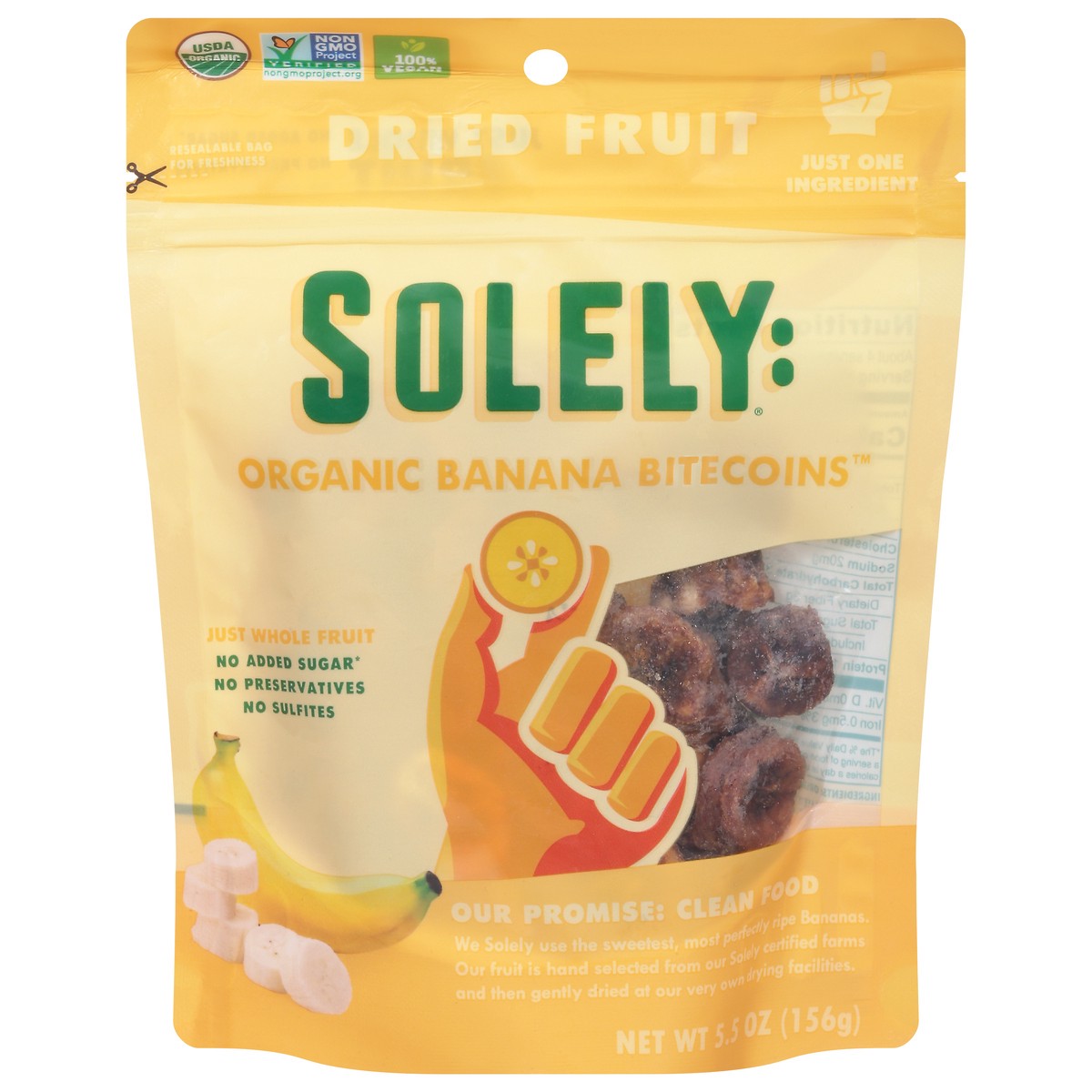 slide 14 of 14, Solely Organic Banana Bitecoins Dried Fruit 5.5 oz, 1 ct