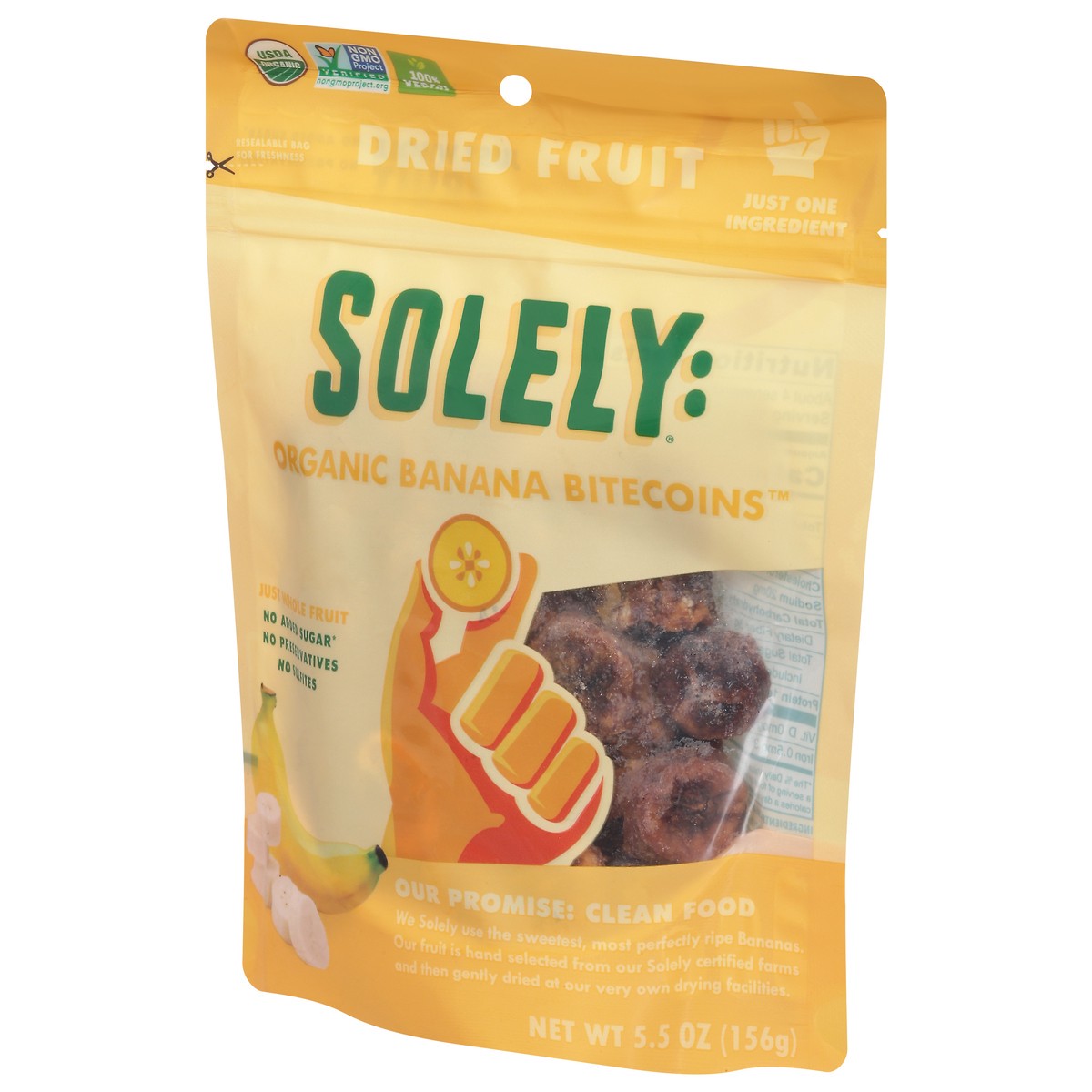 slide 6 of 14, Solely Organic Banana Bitecoins Dried Fruit 5.5 oz, 1 ct