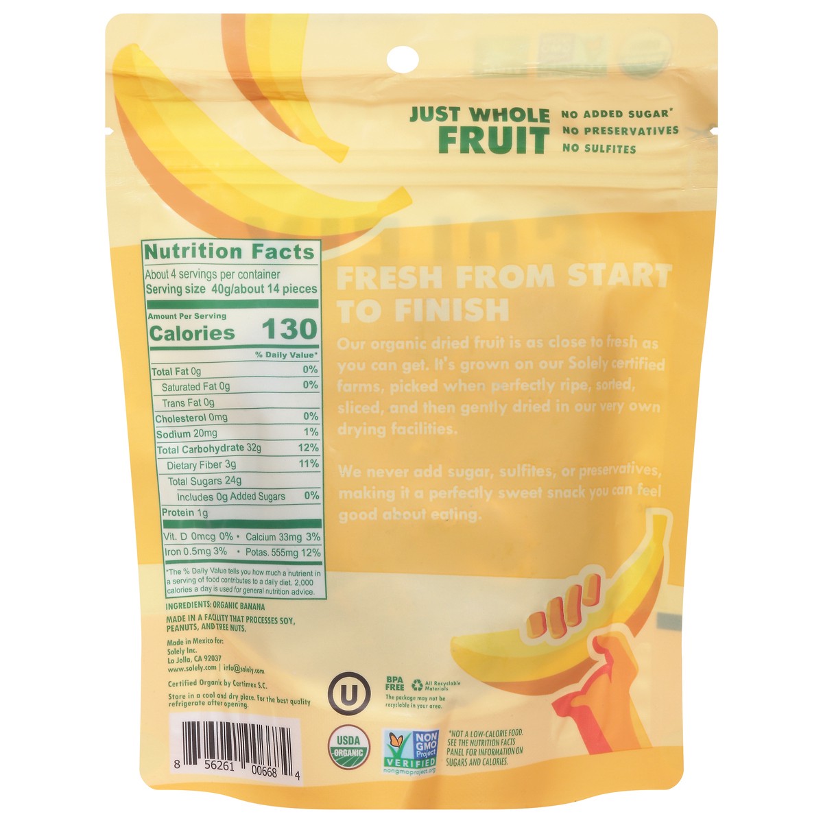 slide 11 of 14, Solely Organic Banana Bitecoins Dried Fruit 5.5 oz, 1 ct