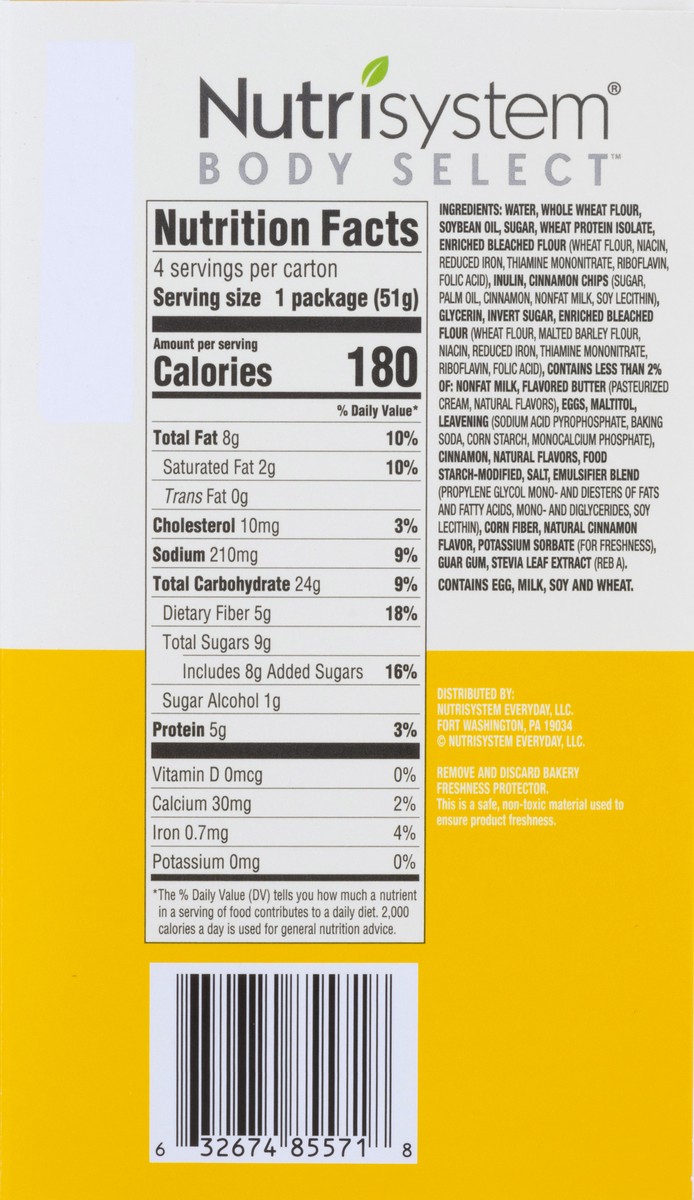 slide 8 of 12, Nutrisystem Body Select Breakfast Cinnamon Streusel Muffins 4 ea, 4 ct