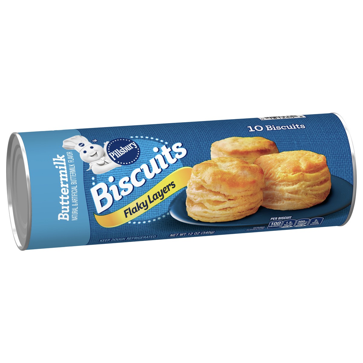 slide 2 of 8, Pillsbury Flaky Layers Biscuits, Buttermilk, 10 ct., 12 oz., 10 ct