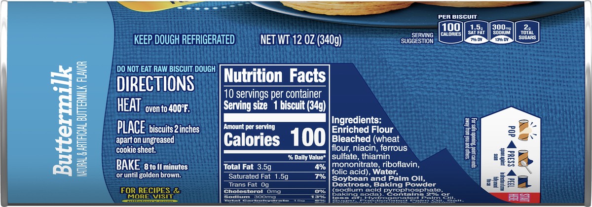 slide 3 of 8, Pillsbury Flaky Layers Biscuits, Buttermilk, 10 ct., 12 oz., 10 ct