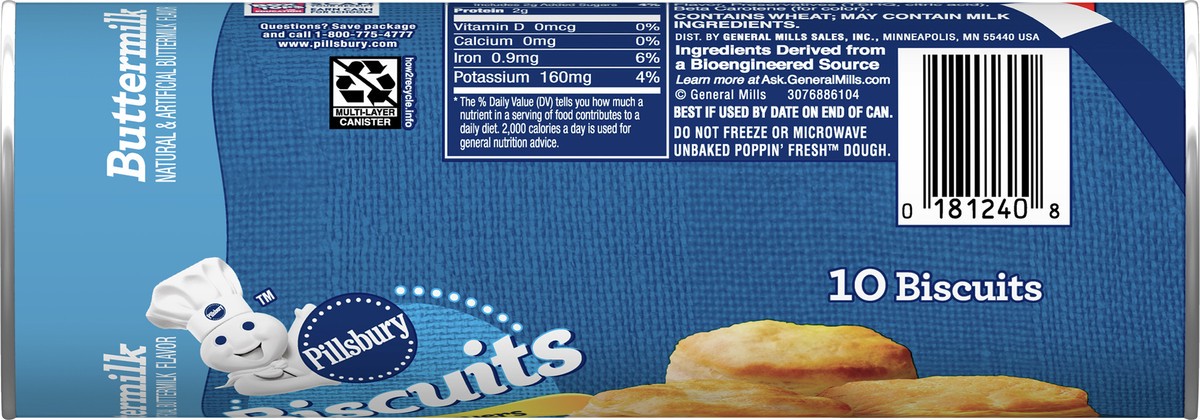 slide 8 of 8, Pillsbury Flaky Layers Biscuits, Buttermilk, 10 ct., 12 oz., 10 ct