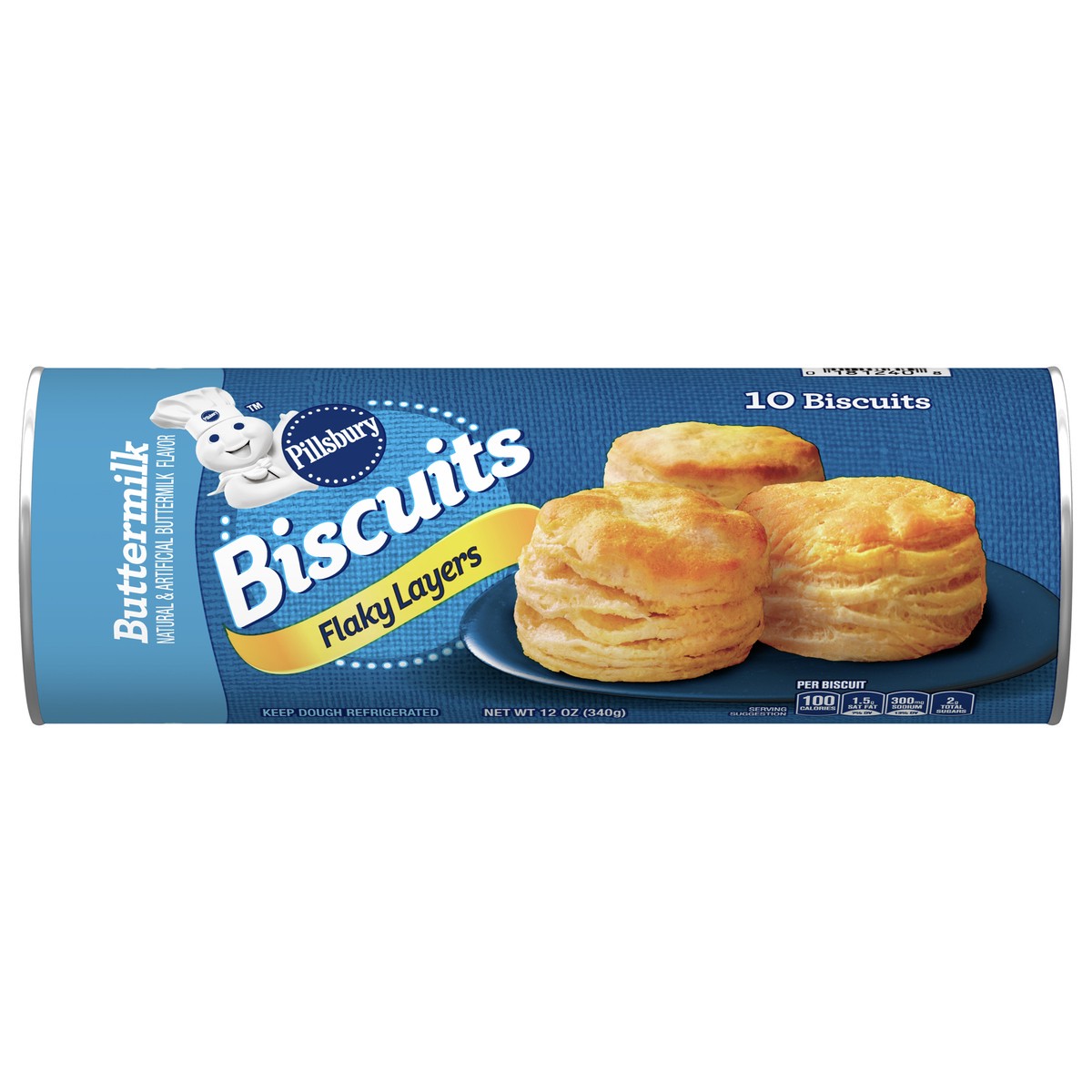 slide 1 of 8, Pillsbury Flaky Layers Biscuits, Buttermilk, 10 ct., 12 oz., 10 ct