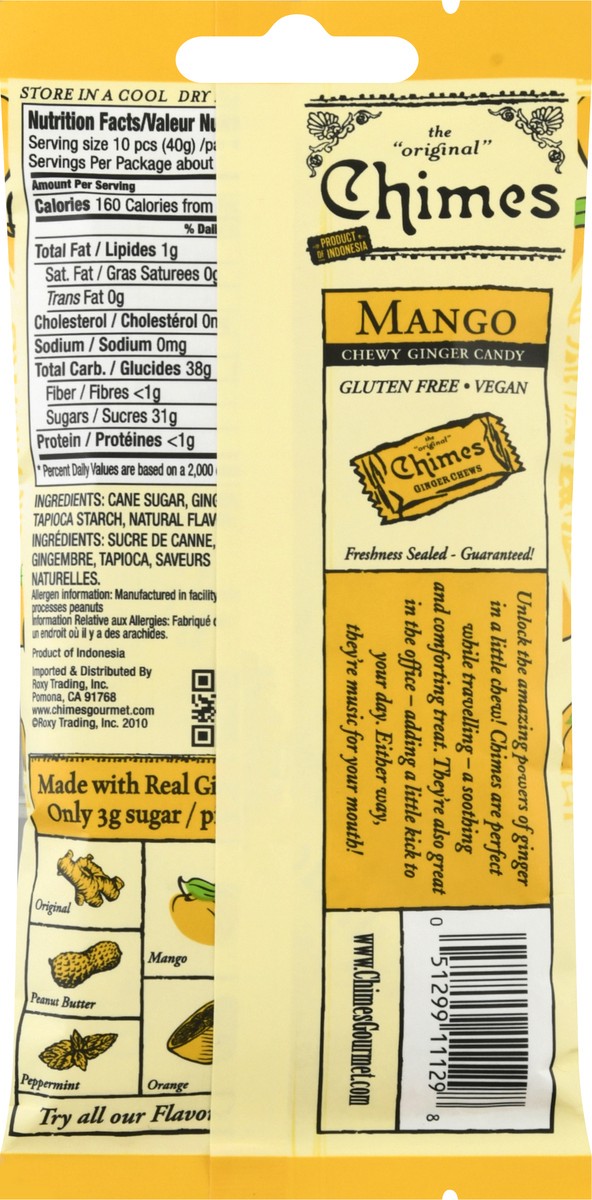 slide 5 of 9, Chimes Ginger Chews Mango, 1.5 oz