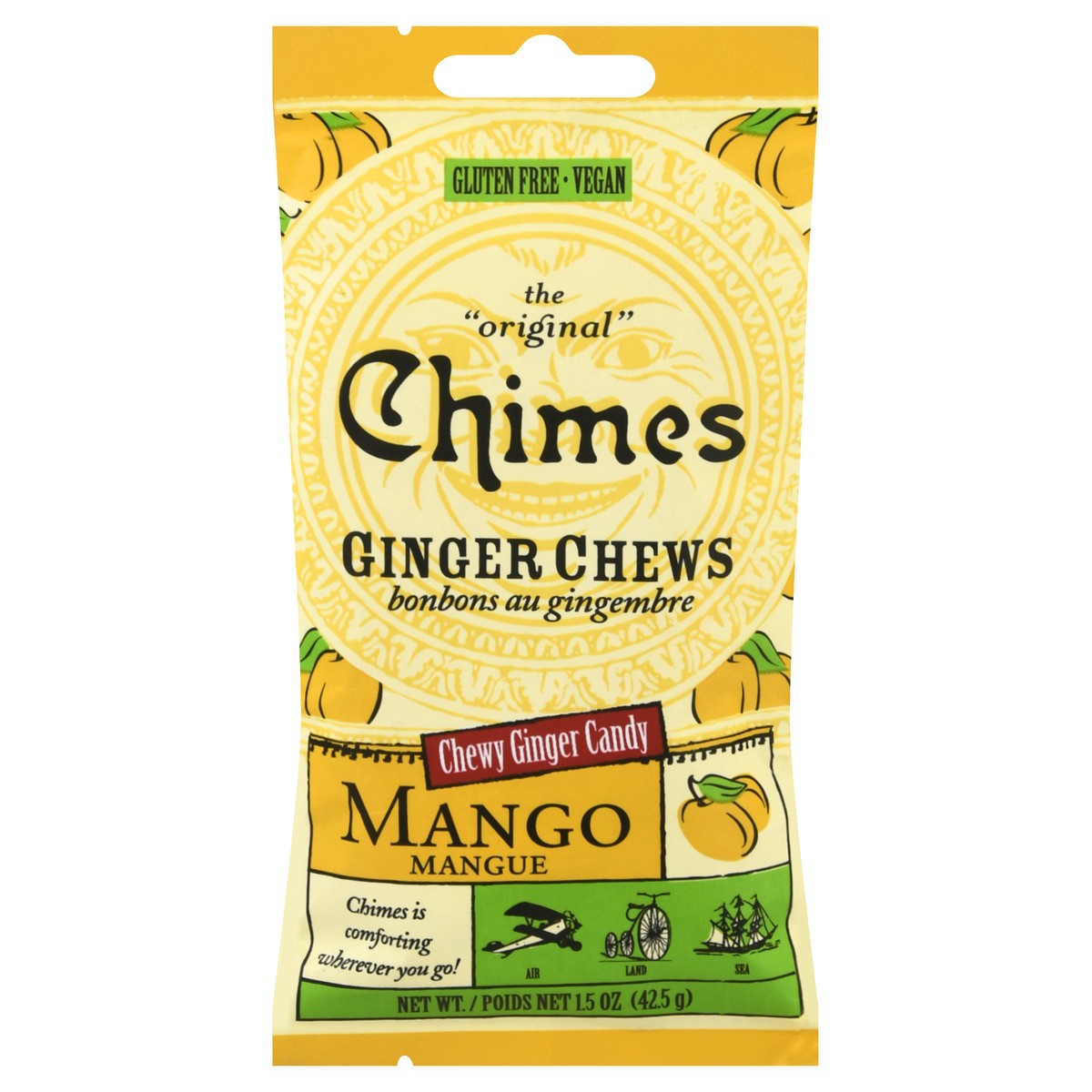 slide 1 of 9, Chimes Ginger Chews Mango, 1.5 oz