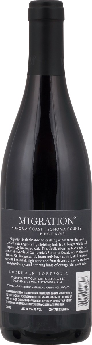 slide 3 of 9, Migration Pinot Noir, 750 ml