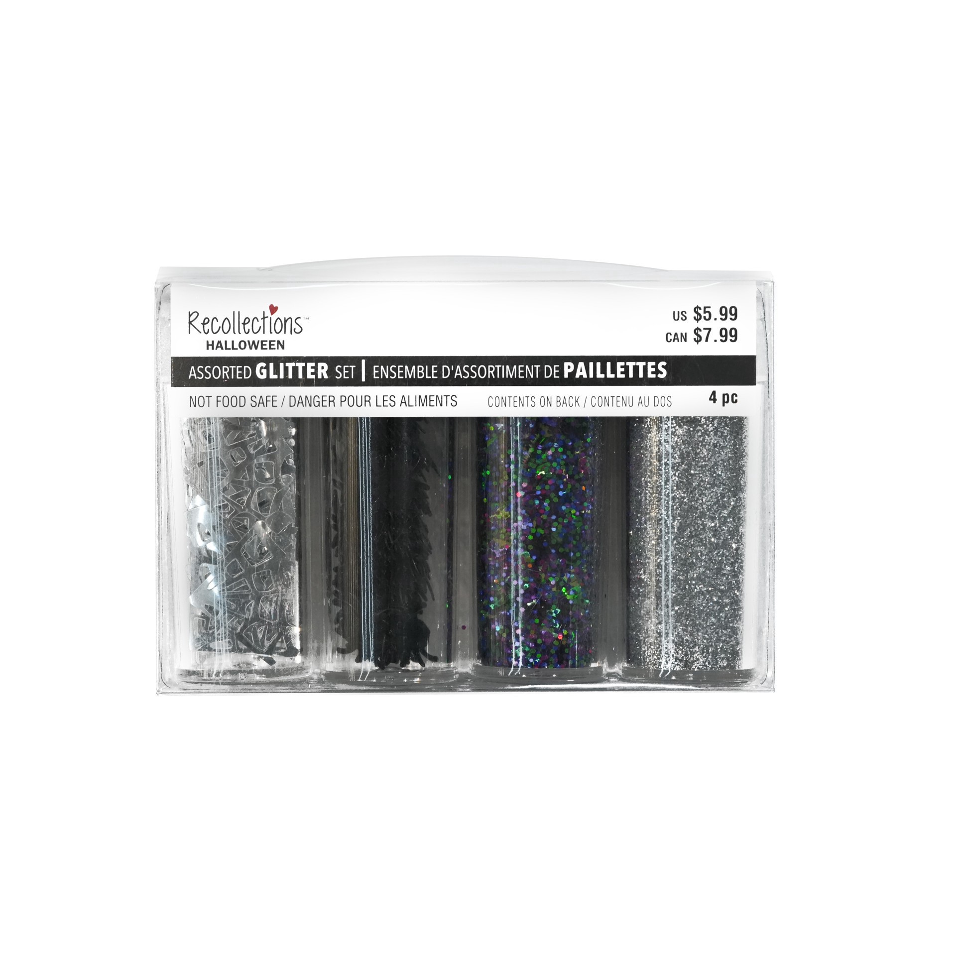 slide 2 of 3, Halloween Webs & Spiders Mixed 4-Piece Glitter Set By Recollections, 4 ct