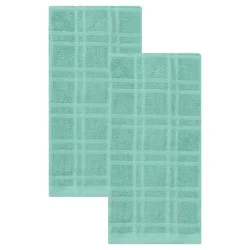 Everyday Living Solid Waffle Kitchen Towels - Teal