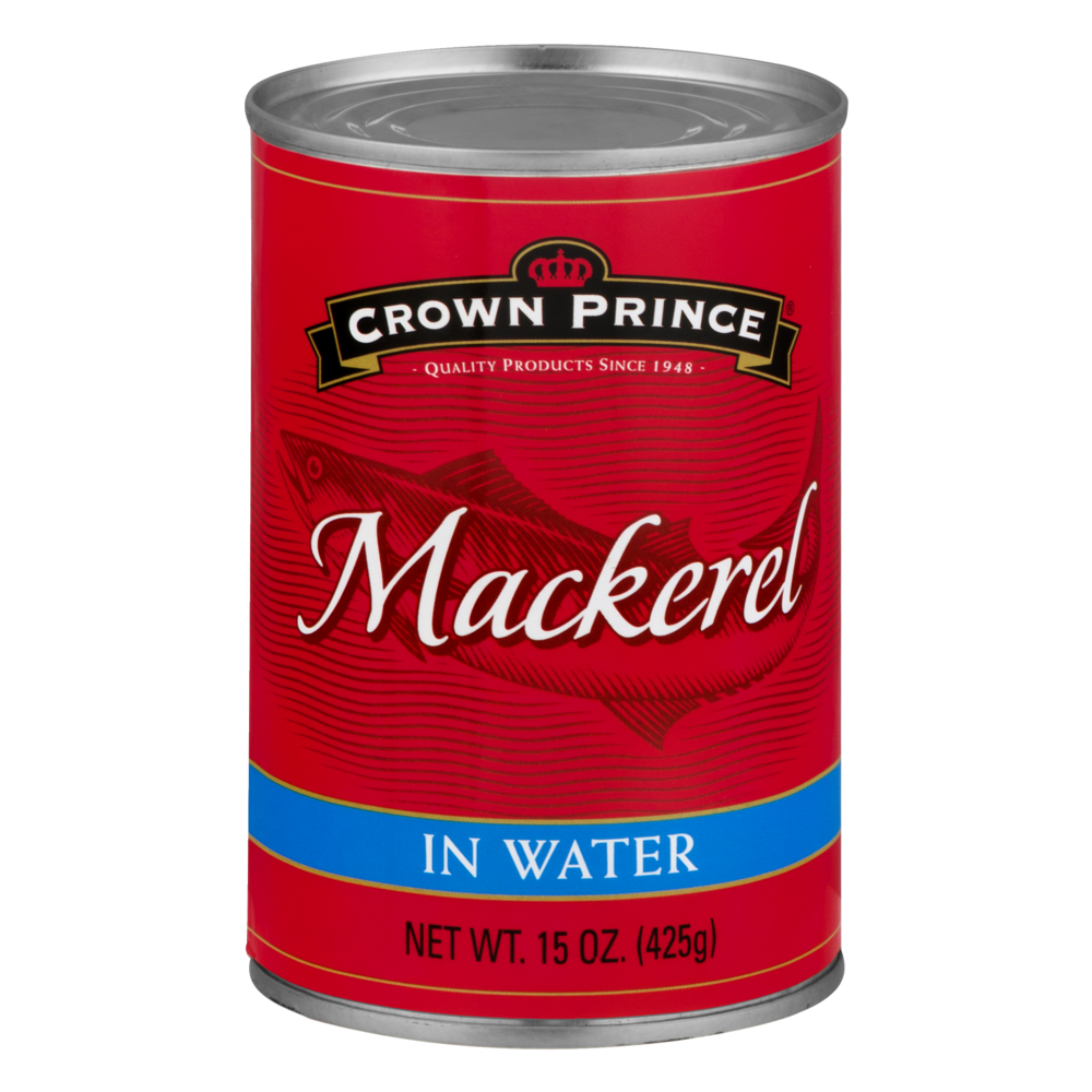 slide 1 of 1, Crown Prince Mackerel In Water, 15 oz