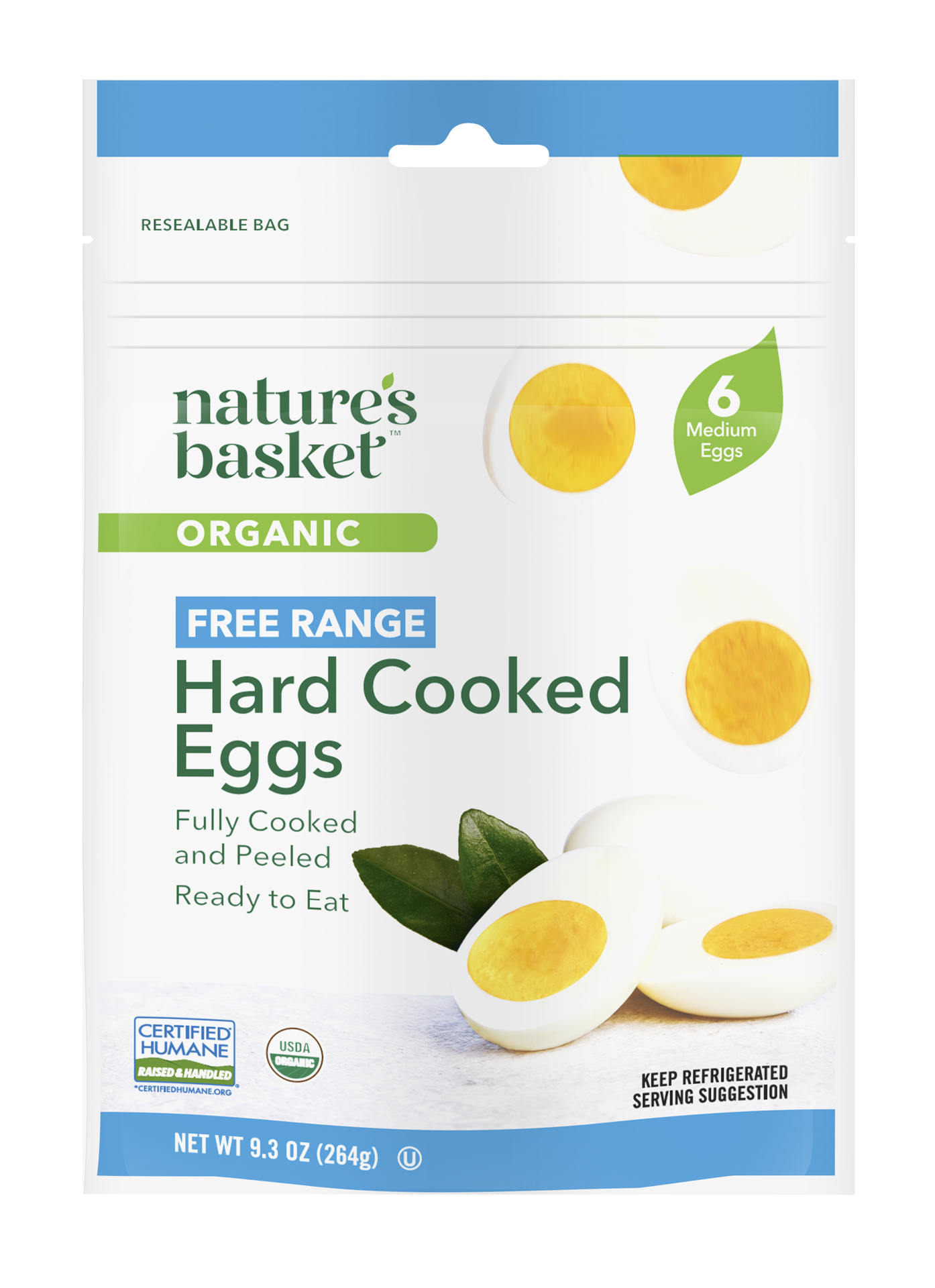 slide 1 of 1, Natures Basket Organic Hard Cooked Eggs, 6 ct