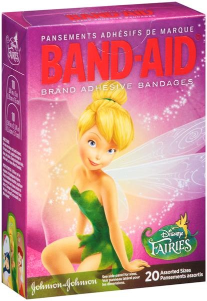 slide 1 of 1, BAND-AID Disney Fairies Assorted Sizes Adhesive Bandages, 20 ct