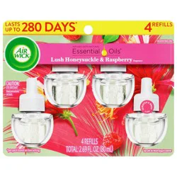 Air Wick Lush Honeysuckle & Raspberry Scented Oil Refills - 4 ct