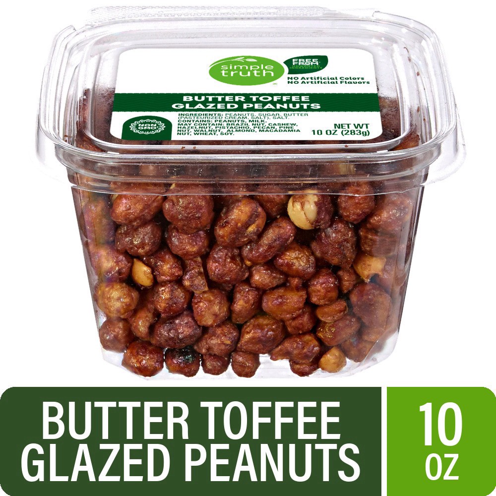 slide 1 of 1, Simple Truth Butter Toffee Glazed Peanuts, 10 oz