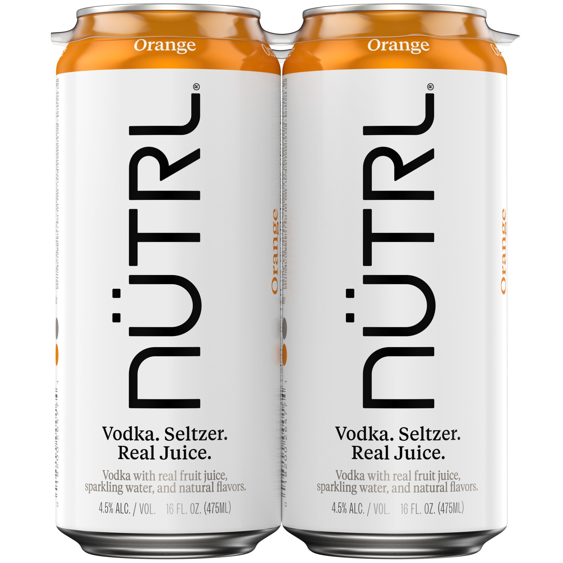 slide 2 of 6, Nutrl Orange Vodka Hard Seltzer 4 Pack, 16 fl oz Cans, 64 fl oz