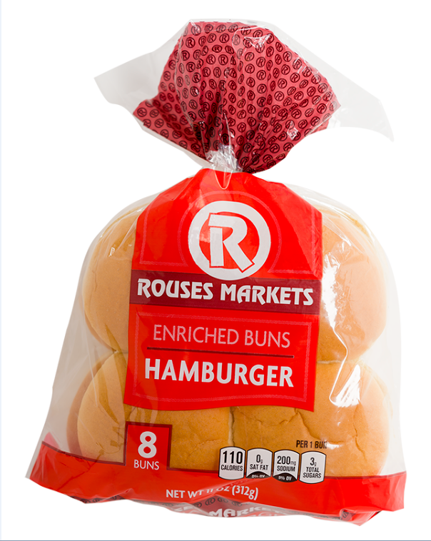 slide 1 of 1, Rouses Hamburger Buns, 8 ct