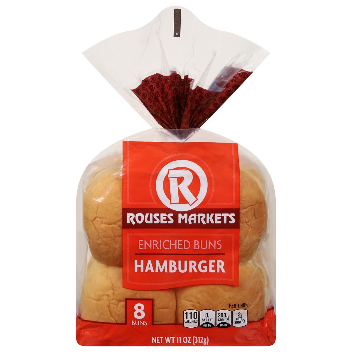 slide 1 of 9, Rouses Markets Enriched Hamburger Buns 8 ea, 8 ct