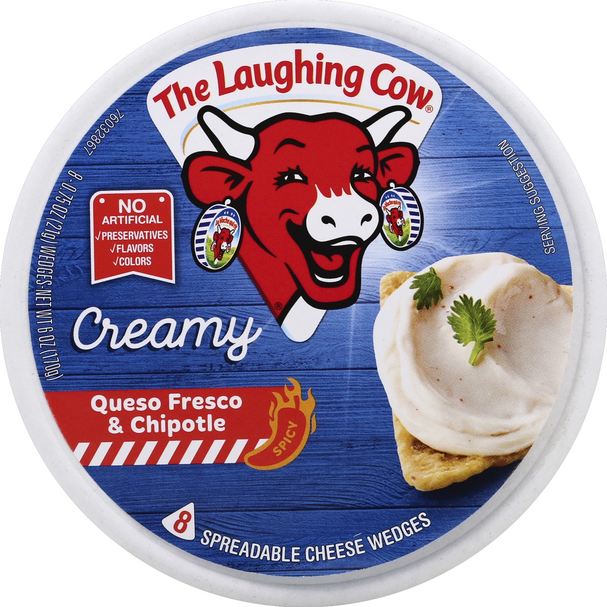 slide 4 of 4, The Laughing Cow Spreadable Cheese Wedges 8 ea, 8 ct