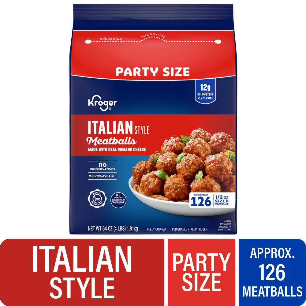 slide 1 of 3, Kroger® Italian Style Meatballs, 64 oz