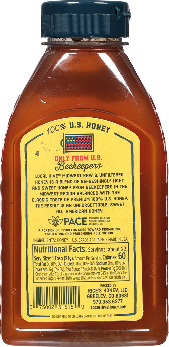 slide 8 of 9, Local Hive Midwest Raw & Unfiltered Honey Blend 16 oz, 16 oz