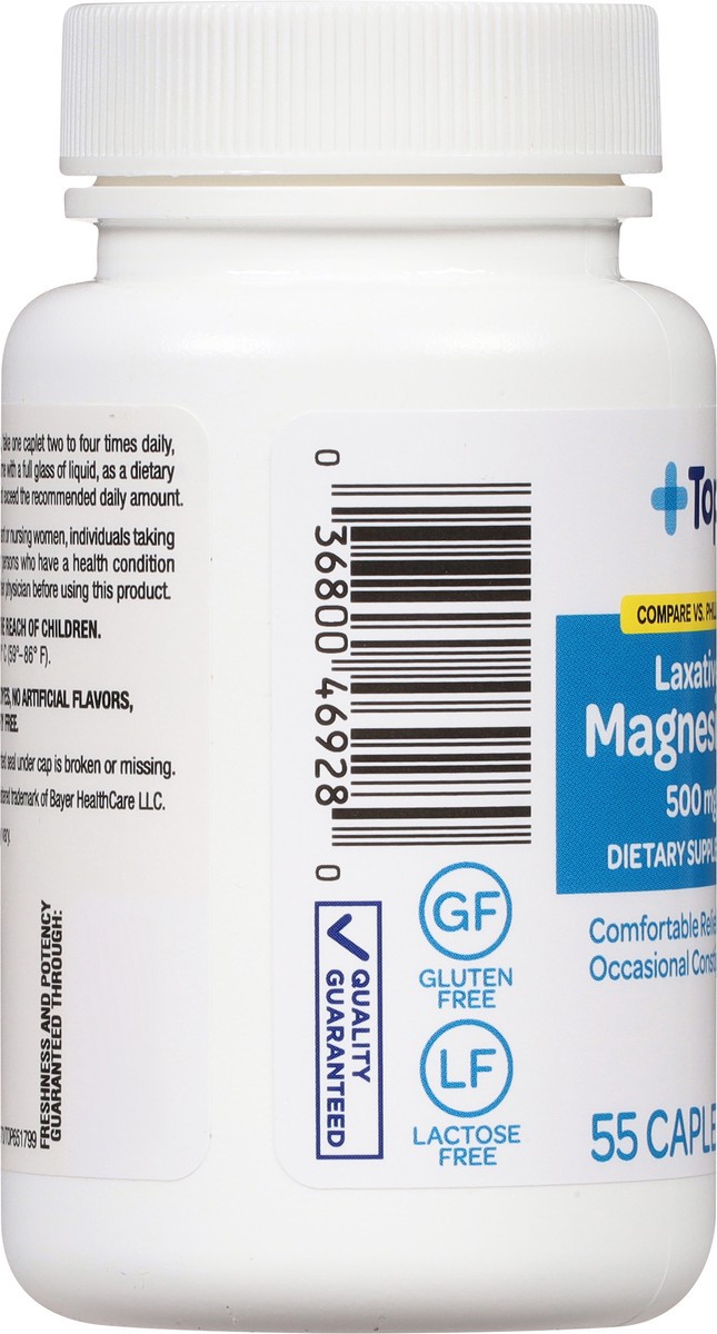 slide 13 of 14, TopCare Health 500 mg Laxative Magnesium 55 Caplets, 55 ct