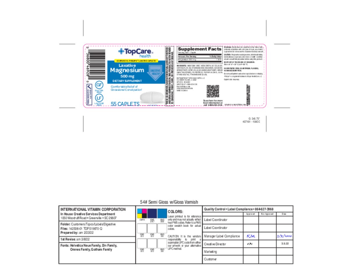 slide 14 of 14, TopCare Health 500 mg Laxative Magnesium 55 Caplets, 55 ct