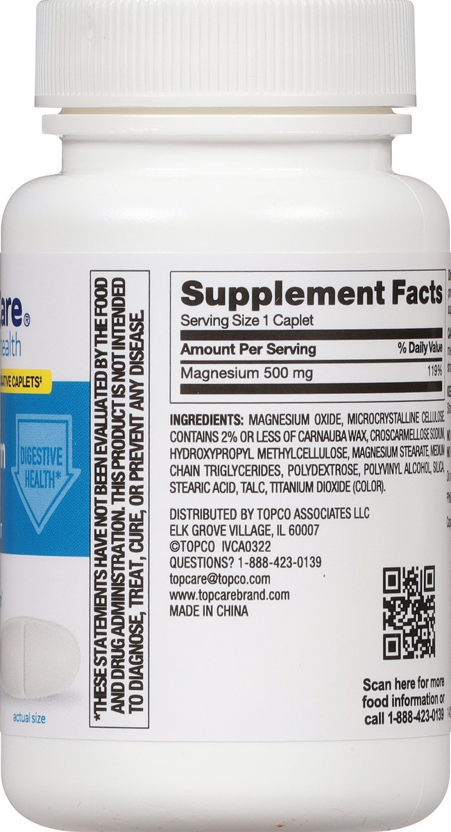 slide 5 of 14, TopCare Health 500 mg Laxative Magnesium 55 Caplets, 55 ct