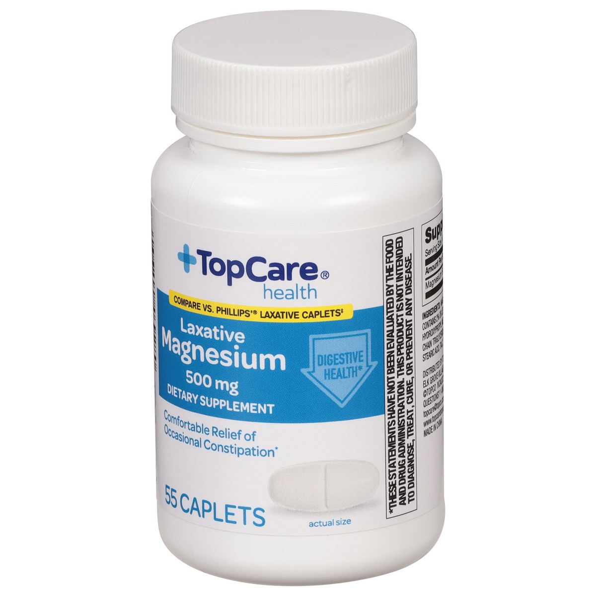 slide 9 of 14, TopCare Health 500 mg Laxative Magnesium 55 Caplets, 55 ct