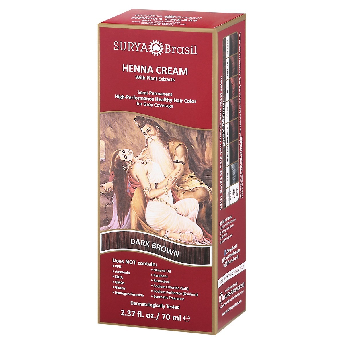 slide 5 of 9, Surya Brasil Dark Brown Henna Cream with Plant Extracts 2.37 fl oz, 2.37 fl oz