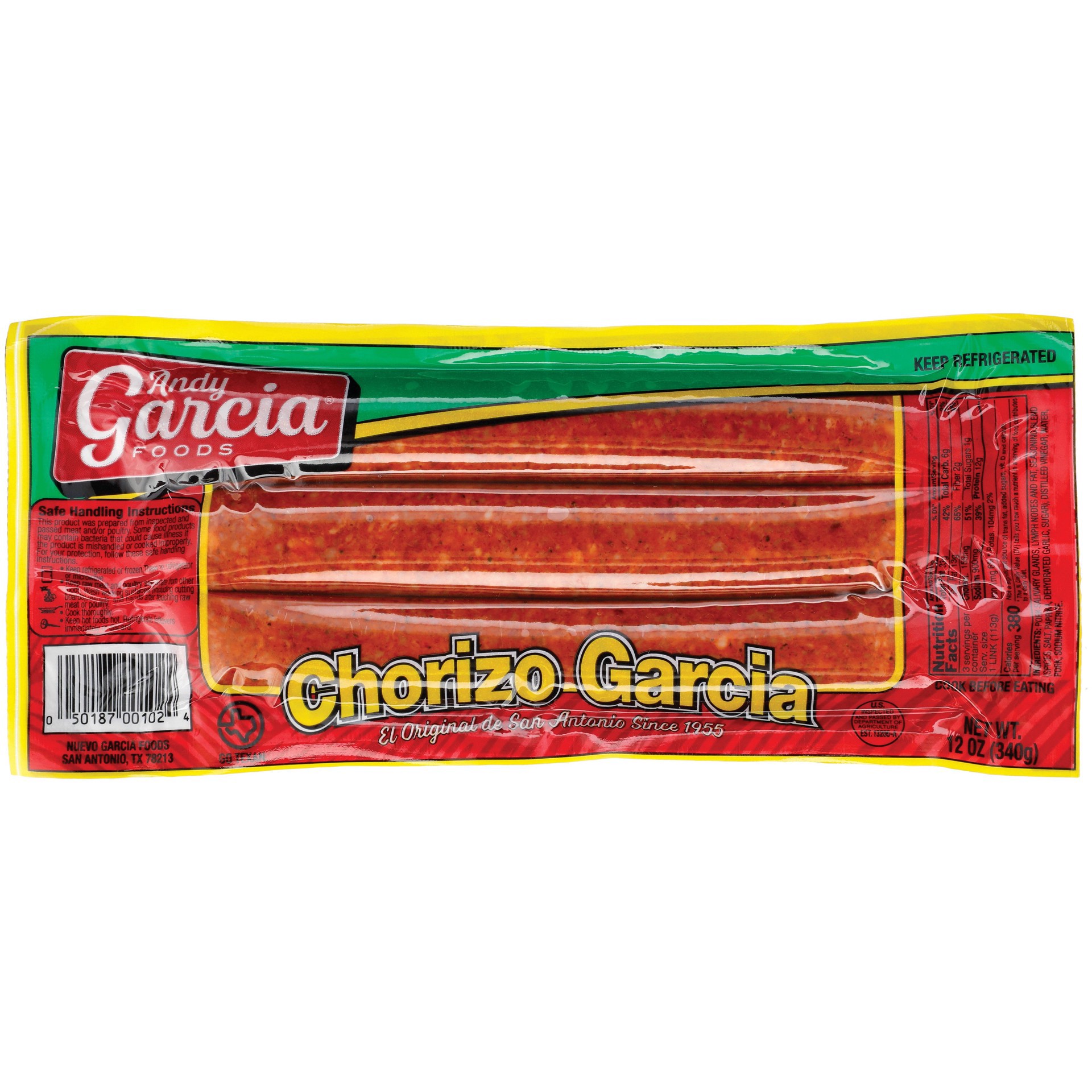 slide 1 of 1, Garcia Foods Chorizo Garcia, 12 oz