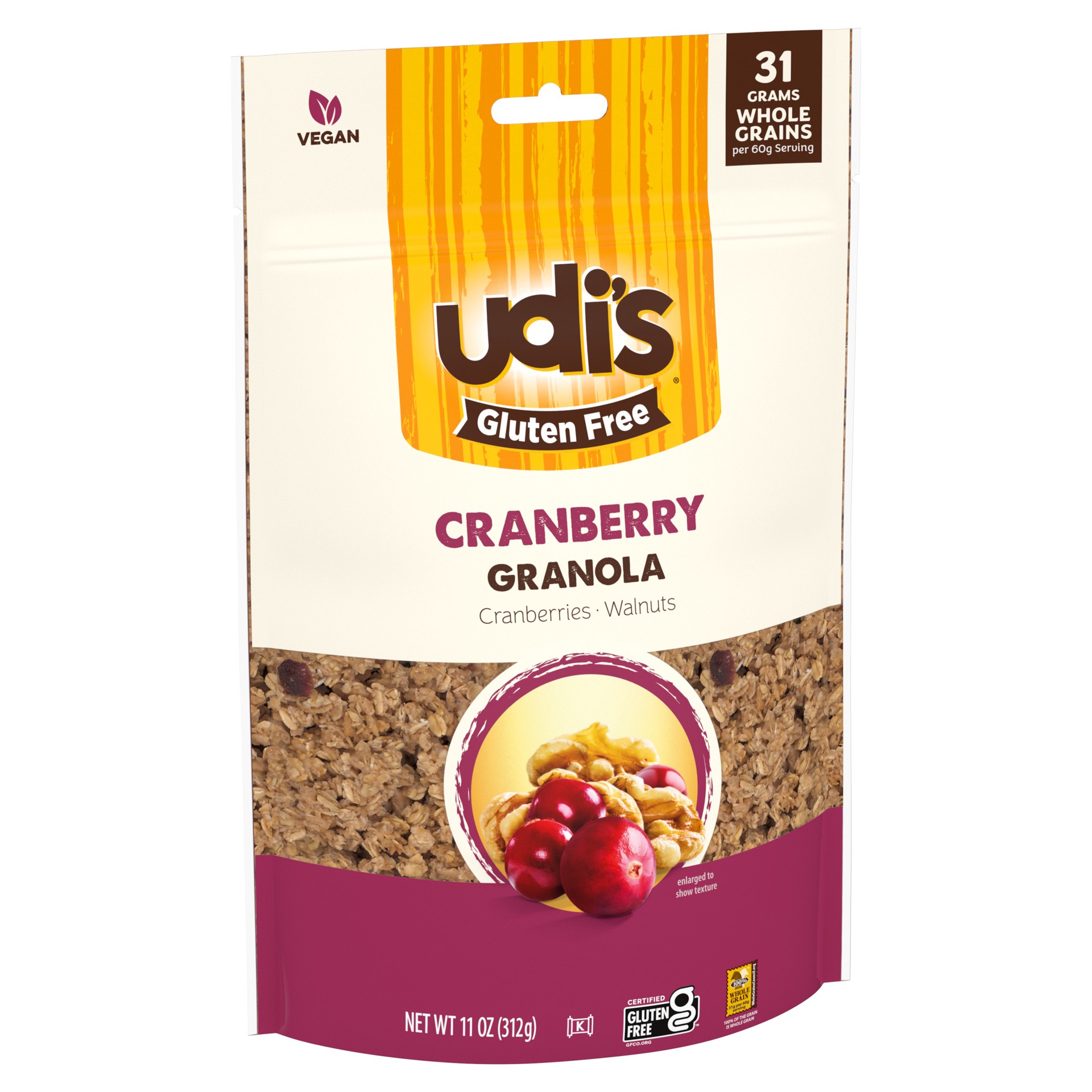slide 4 of 5, Udi's Gluten Free Cranberry Granola, 11 oz., 11 oz
