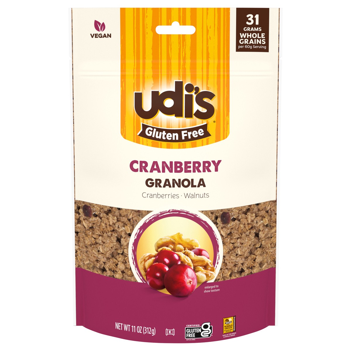 slide 1 of 5, Udi's Gluten Free Simple Cranberry Granola, 11 oz