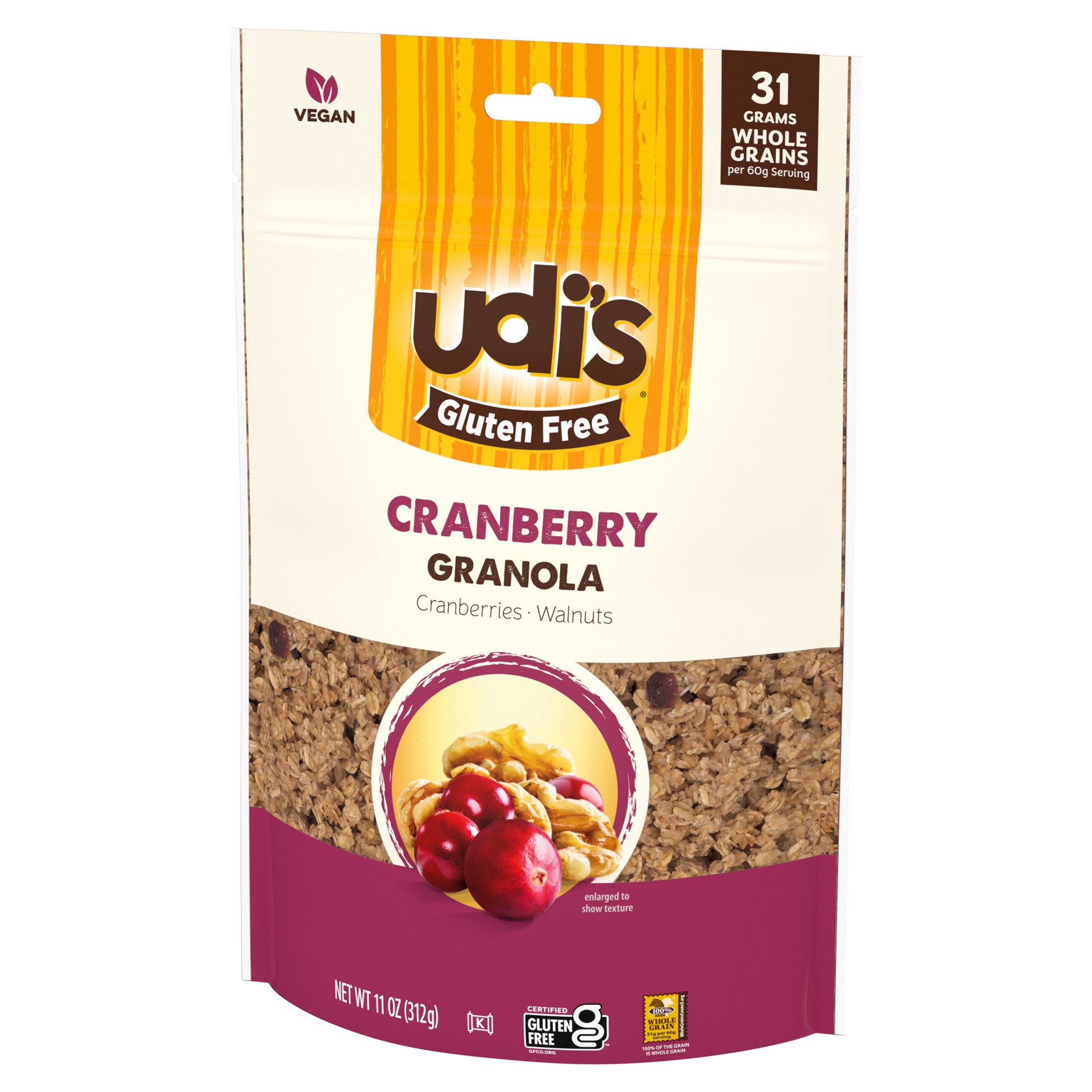 slide 5 of 5, Udi's Gluten Free Cranberry Granola, 11 oz., 11 oz