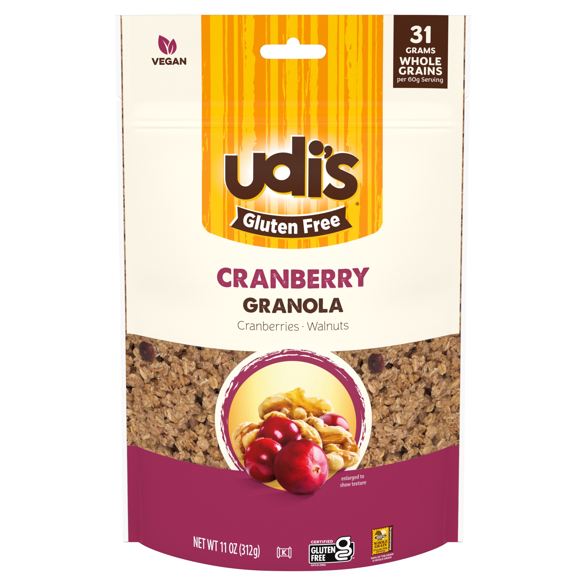 slide 1 of 5, Udi's Gluten Free Cranberry Granola, 11 oz., 11 oz