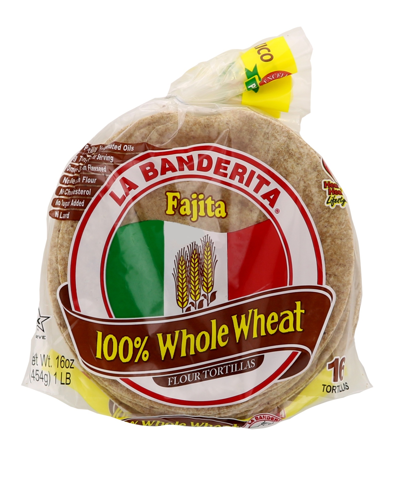 slide 1 of 2, La Banderita Whole Wheat Fajita Tortillas, 16 oz