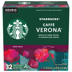 Starbucks K-Cup Coffee Pods, Dark Roast Hot or Iced Coffee, Caffè Verona, 32 Keurig Pods