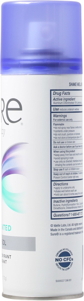 slide 7 of 13, Sure Unscented Aerosol Anti-Perspirant Deodorant, 6 oz