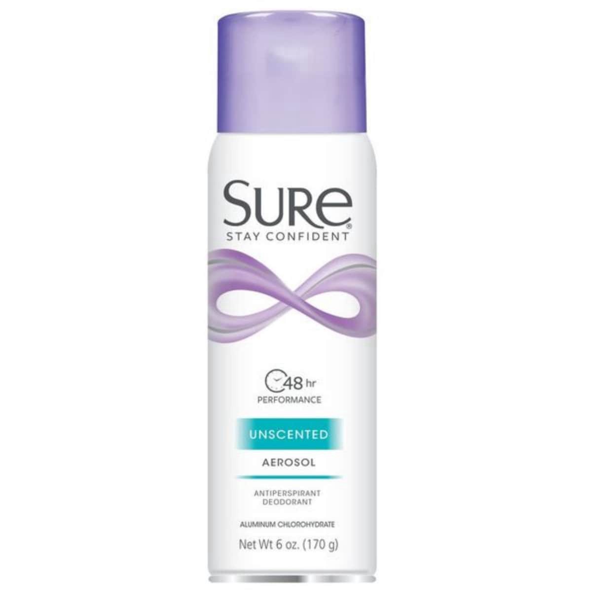 slide 1 of 13, Sure Unscented Aerosol Anti-Perspirant Deodorant, 6 oz