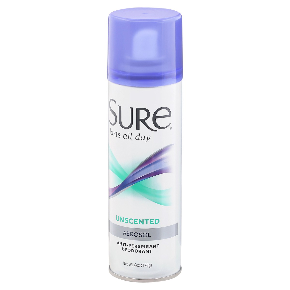 slide 6 of 13, Sure Unscented Aerosol Anti-Perspirant Deodorant, 6 oz