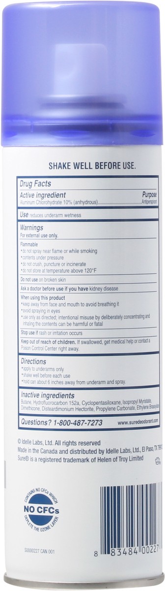 slide 4 of 13, Sure Unscented Aerosol Anti-Perspirant Deodorant, 6 oz