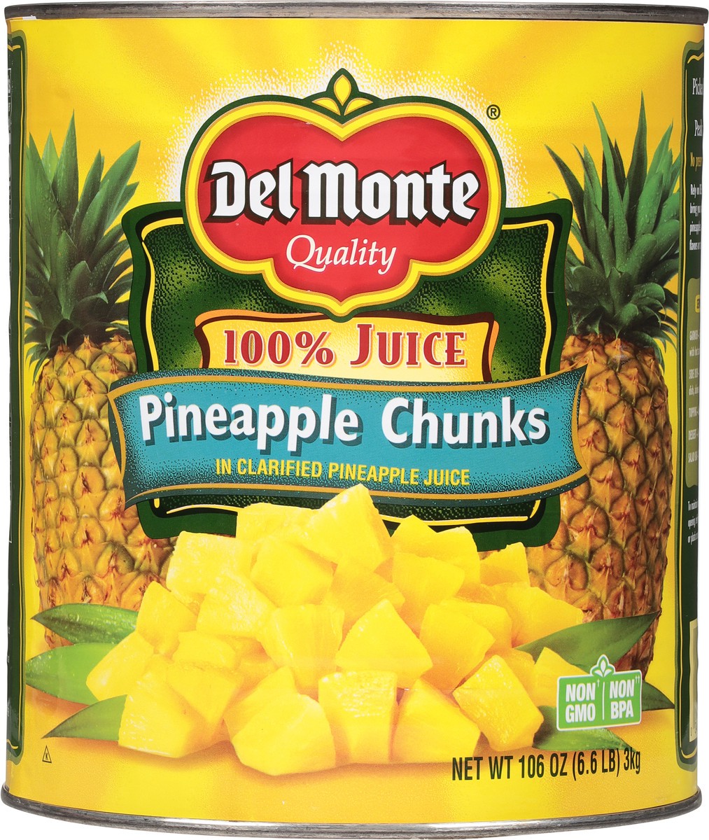 slide 6 of 9, Del Monte 100% Juice Pineapple Chunks 106 oz, 106 oz
