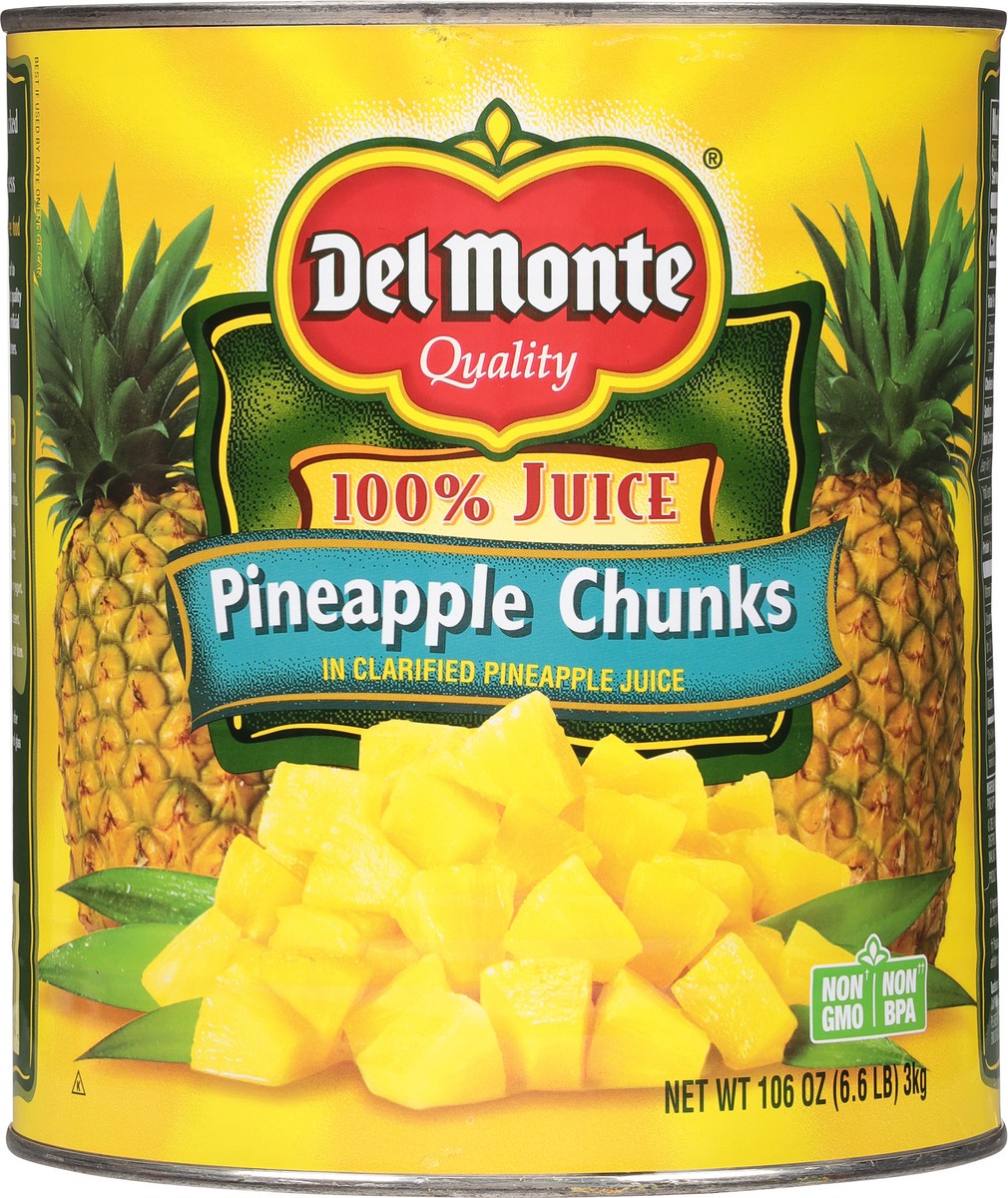 slide 4 of 9, Del Monte 100% Juice Pineapple Chunks 106 oz, 106 oz