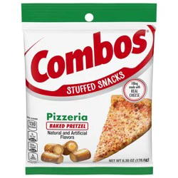 COMBOS Stuffed Snacks Pizzeria Baked Pretzel Snacks, 6.3 oz Bag