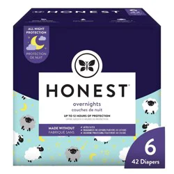 Honest Cozy Clouds/Star Signs Overnight Size 6 Diapers (35+ lbs (16+ kg)) 34 Each