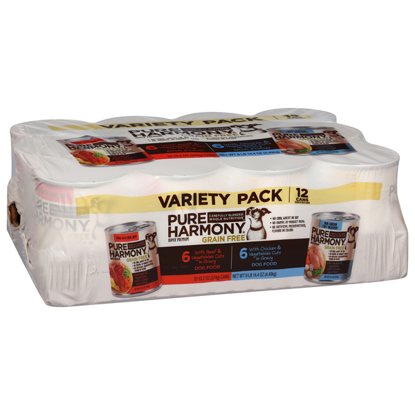 slide 1 of 1, Pure Harmony Super Premium Grain Free Dog Food Variety Pack 12 ea, 12 ct